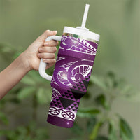 Matariki New Zealand Tumbler With Handle NZ Niho Taniwha Maori New Year Purple Galaxy