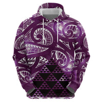 Matariki New Zealand Zip Hoodie NZ Niho Taniwha Maori New Year Purple Galaxy