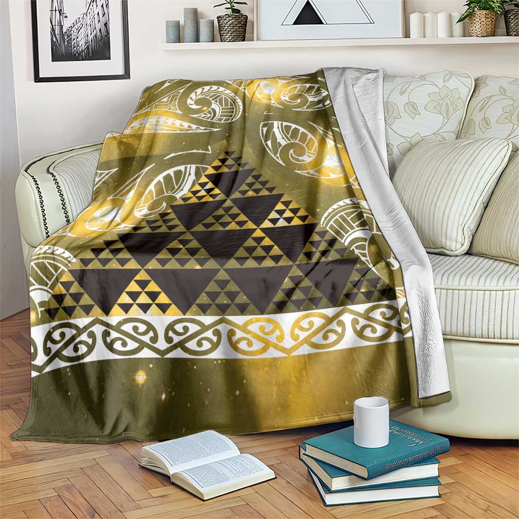 Matariki New Zealand Blanket NZ Niho Taniwha Maori New Year Yellow Galaxy