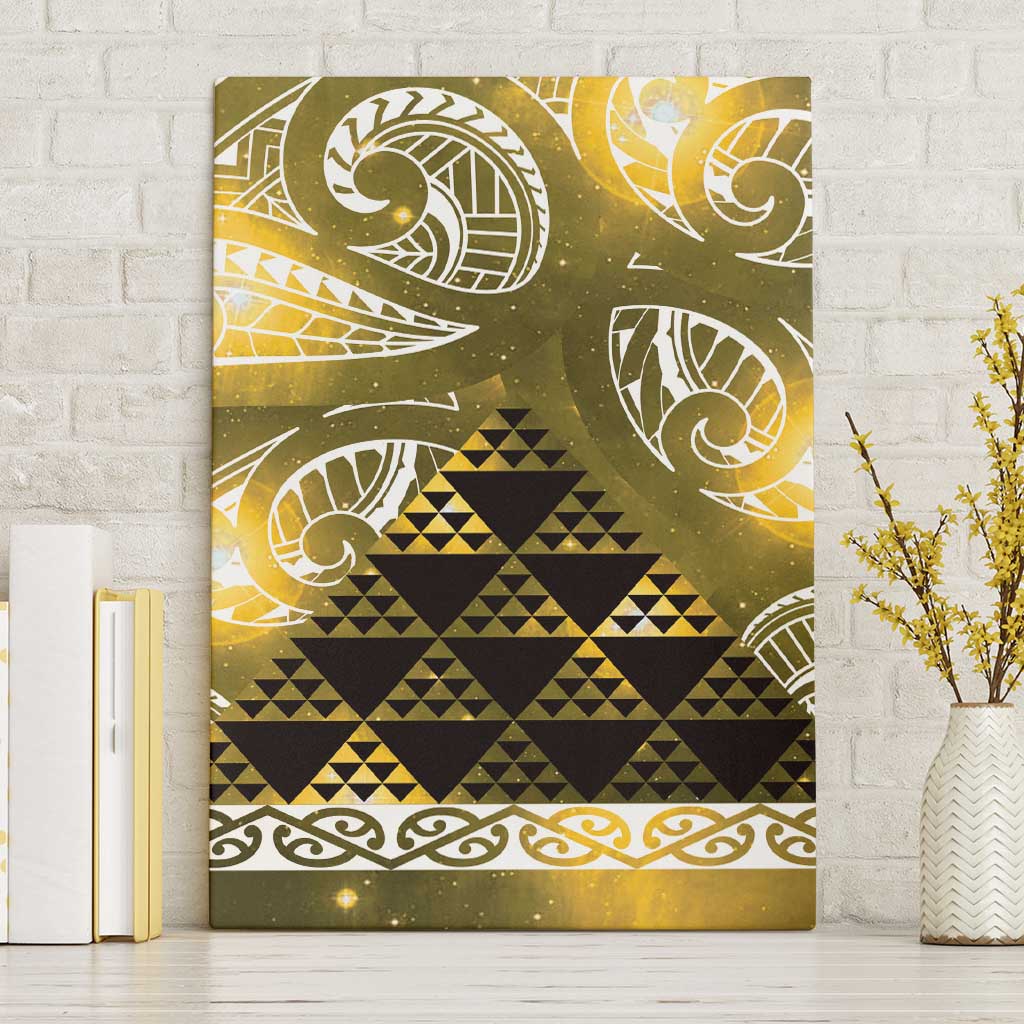 Matariki New Zealand Canvas Wall Art NZ Niho Taniwha Maori New Year Yellow Galaxy