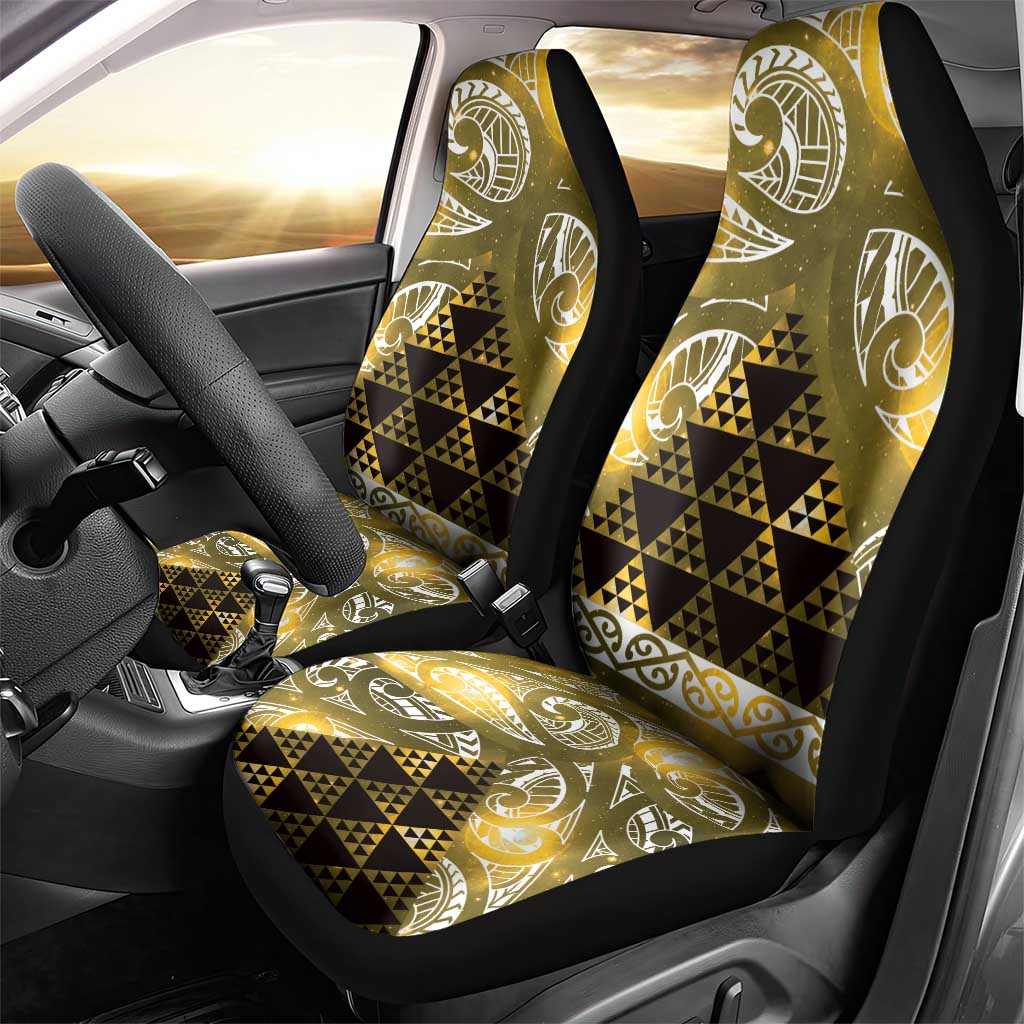 Matariki New Zealand Car Seat Cover NZ Niho Taniwha Maori New Year Yellow Galaxy