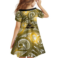 Matariki New Zealand Family Matching Summer Maxi Dress and Hawaiian Shirt NZ Niho Taniwha Maori New Year Yellow Galaxy LT14 - Polynesian Pride