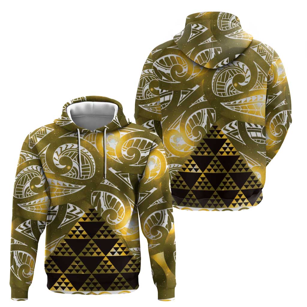 Matariki New Zealand Hoodie NZ Niho Taniwha Maori New Year Yellow Galaxy