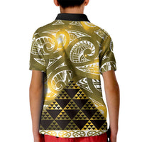 Matariki New Zealand Kid Polo Shirt NZ Niho Taniwha Maori New Year Yellow Galaxy