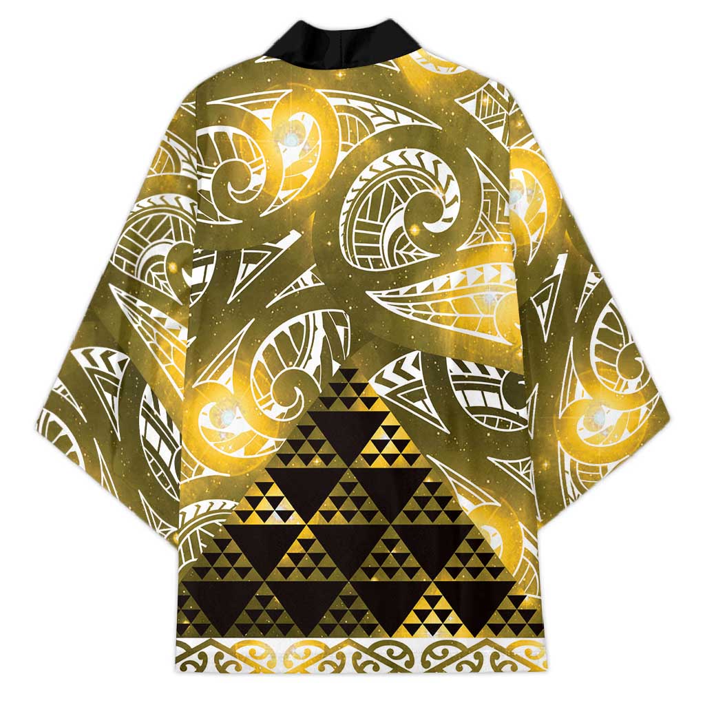 Matariki New Zealand Kimono NZ Niho Taniwha Maori New Year Yellow Galaxy
