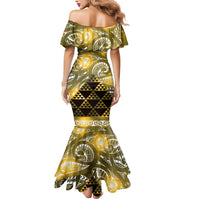Matariki New Zealand Mermaid Dress NZ Niho Taniwha Maori New Year Yellow Galaxy LT14 - Polynesian Pride