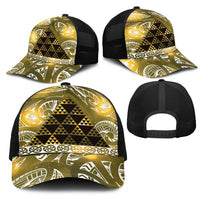 Matariki New Zealand Mesh Trucker Cap NZ Niho Taniwha Maori New Year Yellow Galaxy