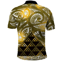 Matariki New Zealand Polo Shirt NZ Niho Taniwha Maori New Year Yellow Galaxy