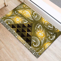 Matariki New Zealand Rubber Doormat NZ Niho Taniwha Maori New Year Yellow Galaxy