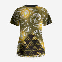 Matariki New Zealand Scrub Top NZ Niho Taniwha Maori New Year Yellow Galaxy
