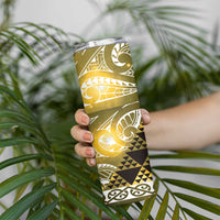 Matariki New Zealand Skinny Tumbler NZ Niho Taniwha Maori New Year Yellow Galaxy LT14 - Polynesian Pride