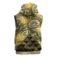 Matariki New Zealand Sleeveless Zip Hoodie NZ Niho Taniwha Maori New Year Yellow Galaxy