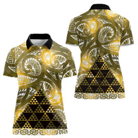 Matariki New Zealand Women Polo Shirt NZ Niho Taniwha Maori New Year Yellow Galaxy LT14 - Polynesian Pride