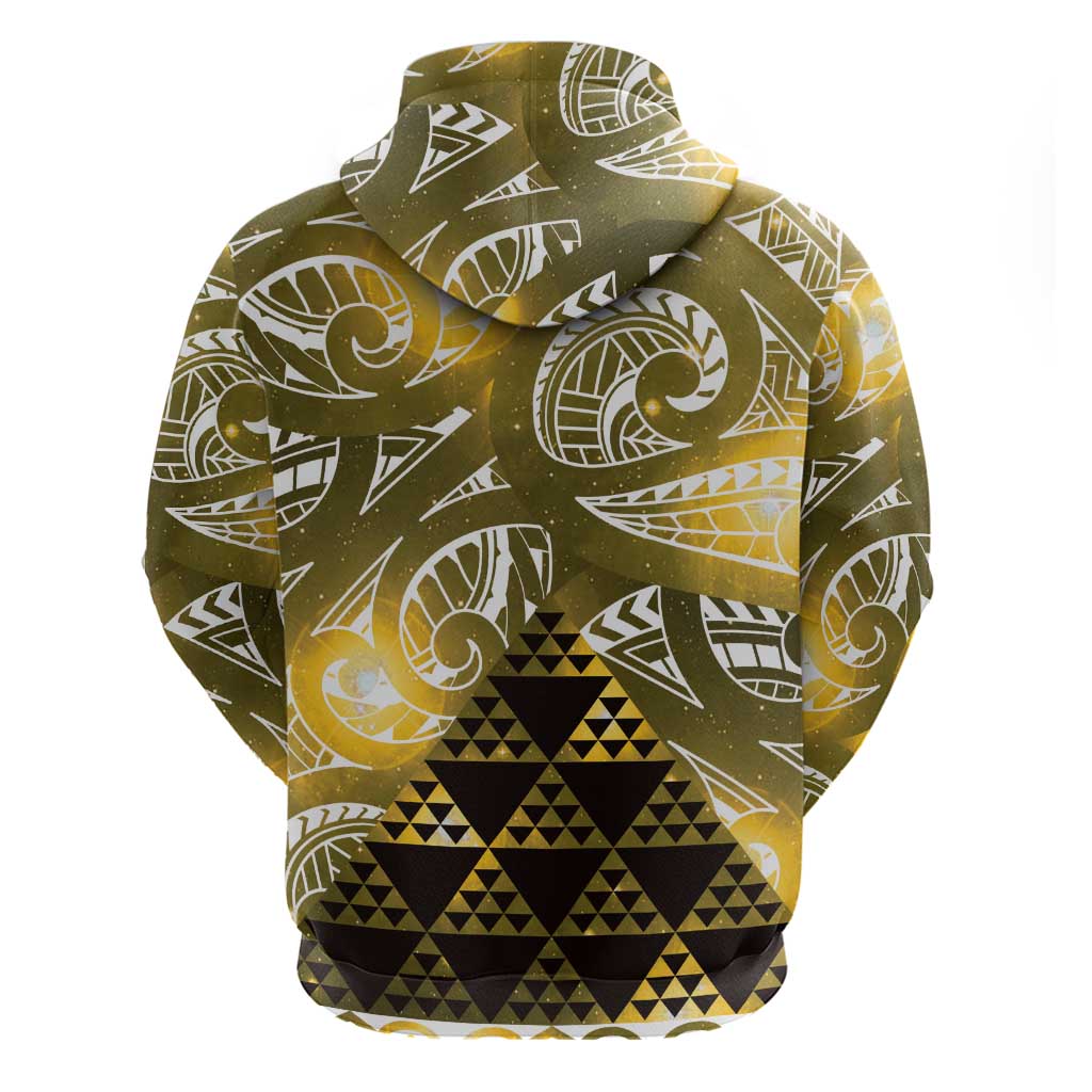 Matariki New Zealand Zip Hoodie NZ Niho Taniwha Maori New Year Yellow Galaxy