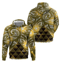 Matariki New Zealand Zip Hoodie NZ Niho Taniwha Maori New Year Yellow Galaxy