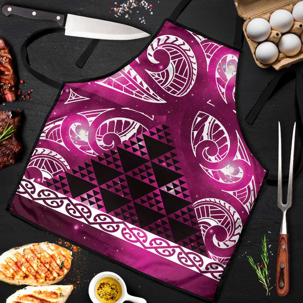 Matariki New Zealand Apron NZ Niho Taniwha Maori New Year Pink Galaxy