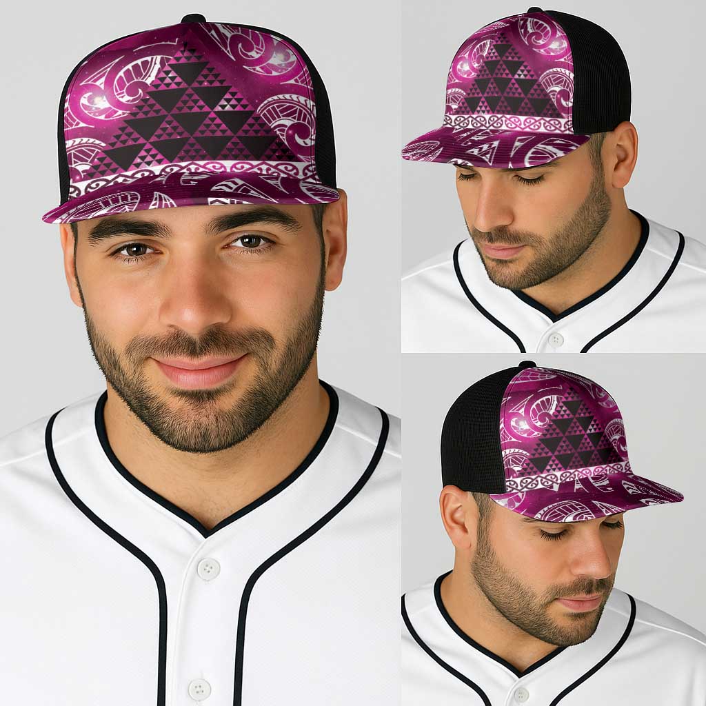 Matariki New Zealand Baseball Net Cap NZ Niho Taniwha Maori New Year Pink Galaxy