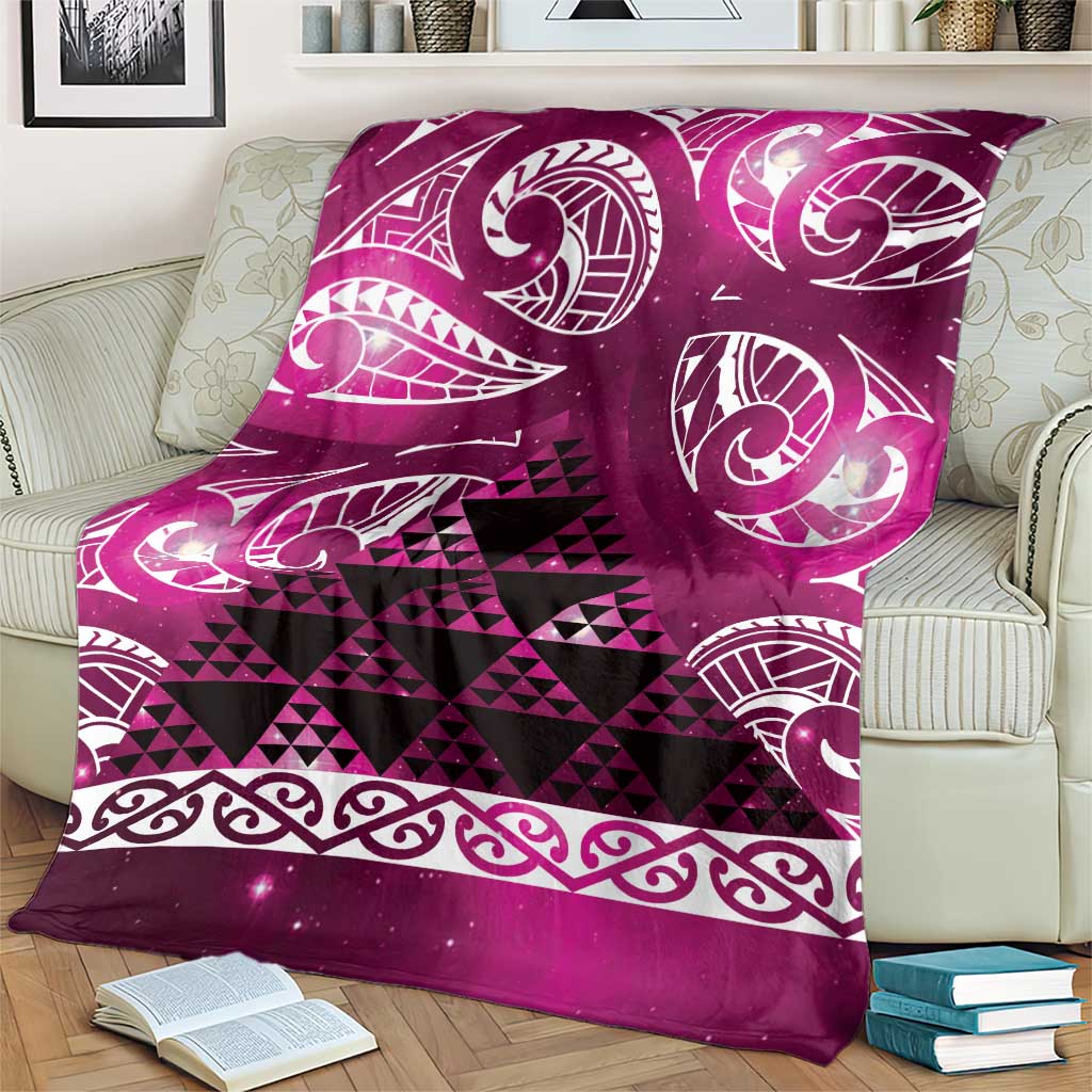 Matariki New Zealand Blanket NZ Niho Taniwha Maori New Year Pink Galaxy