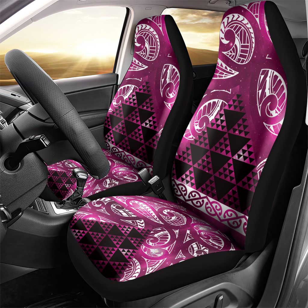 Matariki New Zealand Car Seat Cover NZ Niho Taniwha Maori New Year Pink Galaxy