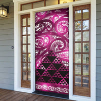 Matariki New Zealand Door Cover NZ Niho Taniwha Maori New Year Pink Galaxy