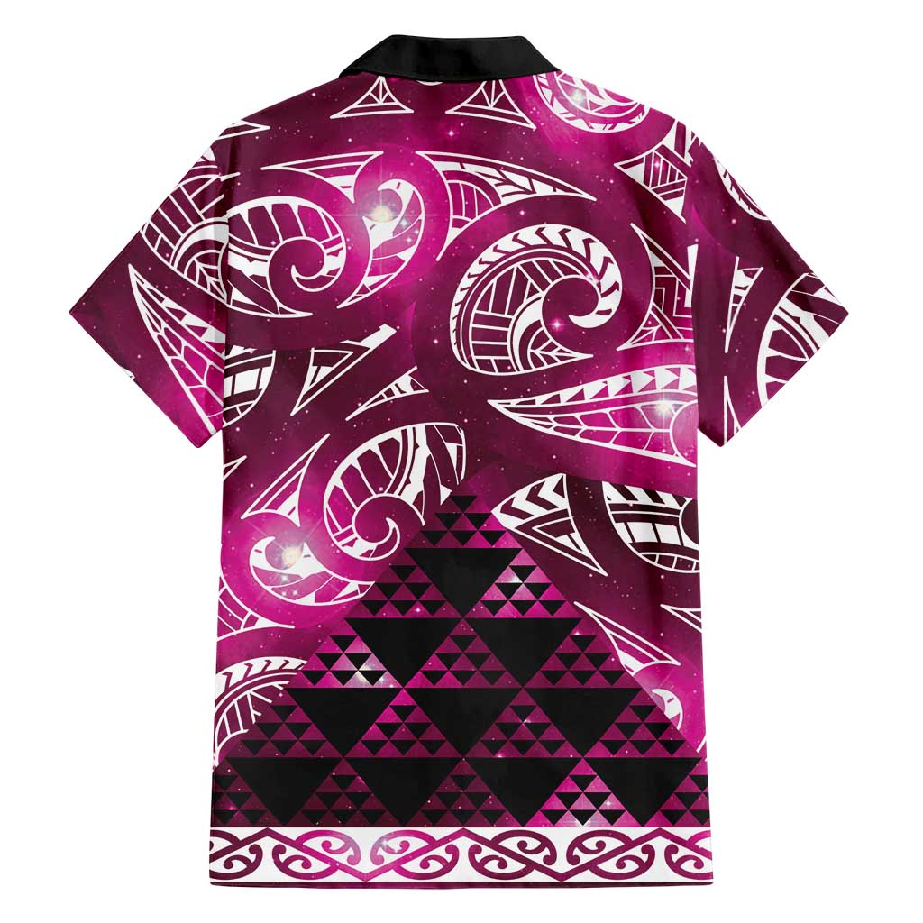 Matariki New Zealand Family Matching Tank Maxi Dress and Hawaiian Shirt NZ Niho Taniwha Maori New Year Pink Galaxy LT14 - Polynesian Pride