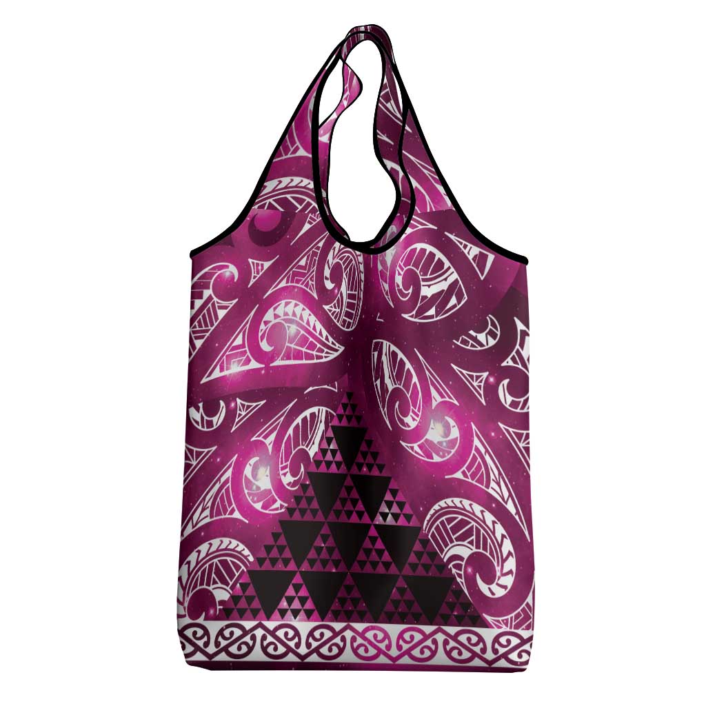 Matariki New Zealand Grocery Bag NZ Niho Taniwha Maori New Year Pink Galaxy