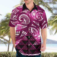 Matariki New Zealand Hawaiian Shirt NZ Niho Taniwha Maori New Year Pink Galaxy