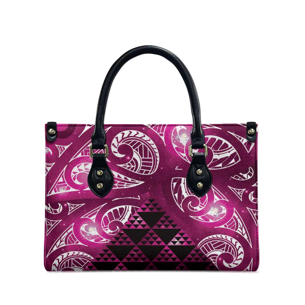 Matariki New Zealand Leather Bag NZ Niho Taniwha Maori New Year Pink Galaxy
