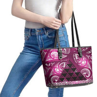 Matariki New Zealand Leather Tote Bag NZ Niho Taniwha Maori New Year Pink Galaxy