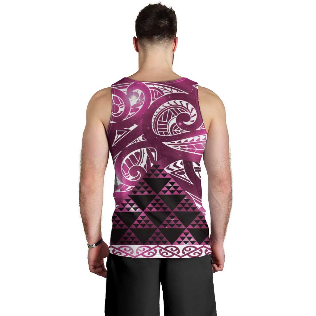 Matariki New Zealand Men Tank Top NZ Niho Taniwha Maori New Year Pink Galaxy