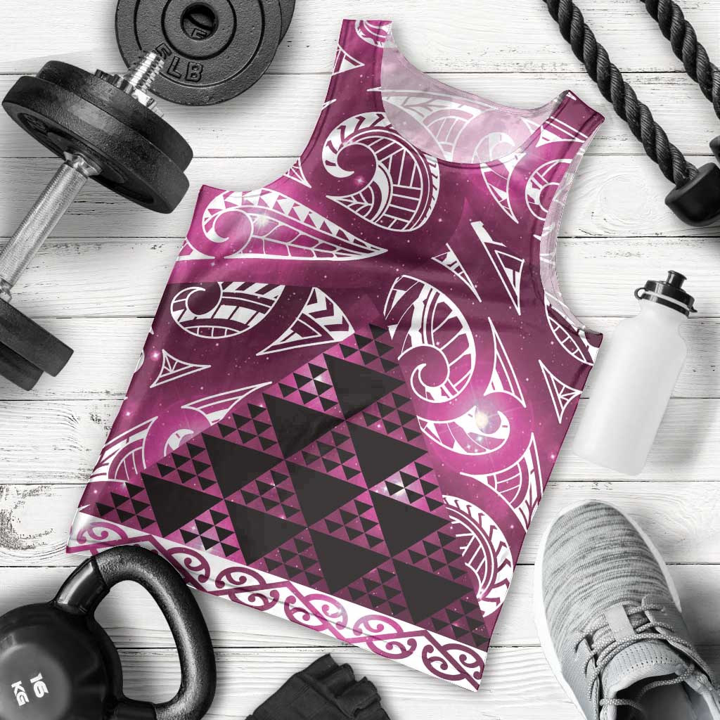 Matariki New Zealand Men Tank Top NZ Niho Taniwha Maori New Year Pink Galaxy