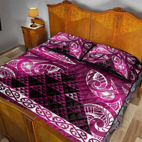 Matariki New Zealand Quilt Bed Set NZ Niho Taniwha Maori New Year Pink Galaxy