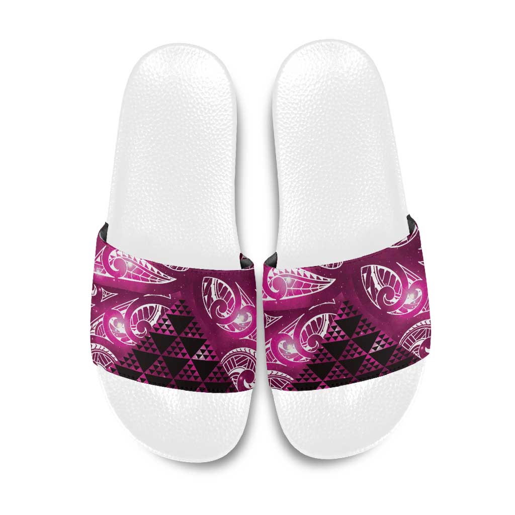 Matariki New Zealand Slide Sandals NZ Niho Taniwha Maori New Year Pink Galaxy