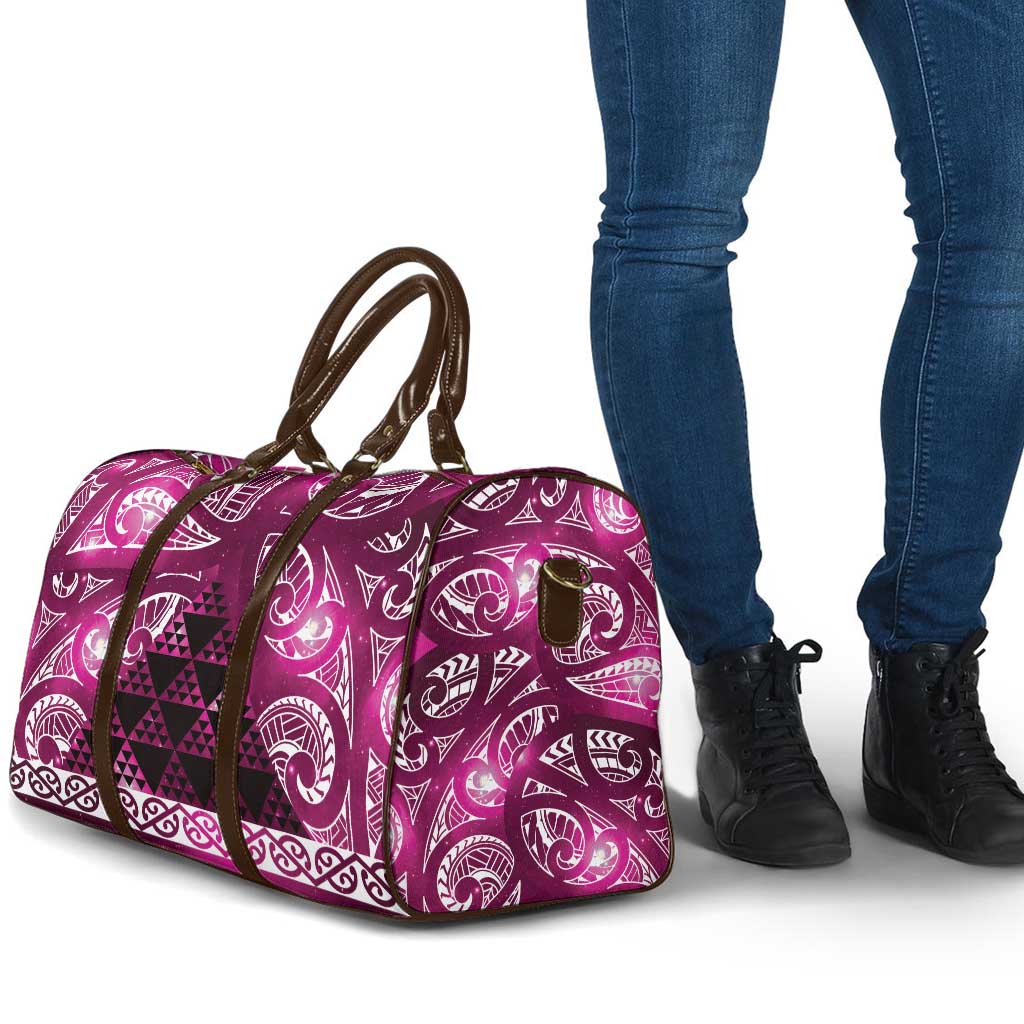 Matariki New Zealand Travel Bag NZ Niho Taniwha Maori New Year Pink Galaxy