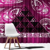 Matariki New Zealand Window Curtain NZ Niho Taniwha Maori New Year Pink Galaxy