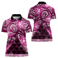 Matariki New Zealand Women Polo Shirt NZ Niho Taniwha Maori New Year Pink Galaxy LT14 - Polynesian Pride