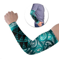 Matariki New Zealand Arm Sleeves NZ Niho Taniwha Maori New Year Cyan Galaxy