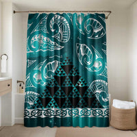 Matariki New Zealand Bathroom Set NZ Niho Taniwha Maori New Year Cyan Galaxy