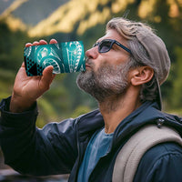 Matariki New Zealand 4 in 1 Can Cooler Tumbler NZ Niho Taniwha Maori New Year Cyan Galaxy LT14 - Polynesian Pride