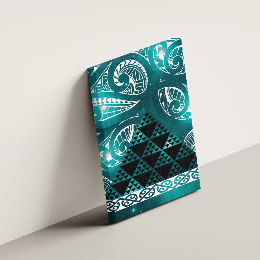 Matariki New Zealand Canvas Wall Art NZ Niho Taniwha Maori New Year Cyan Galaxy
