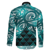Matariki New Zealand Family Matching Off Shoulder Maxi Dress and Hawaiian Shirt NZ Niho Taniwha Maori New Year Cyan Galaxy LT14 - Polynesian Pride