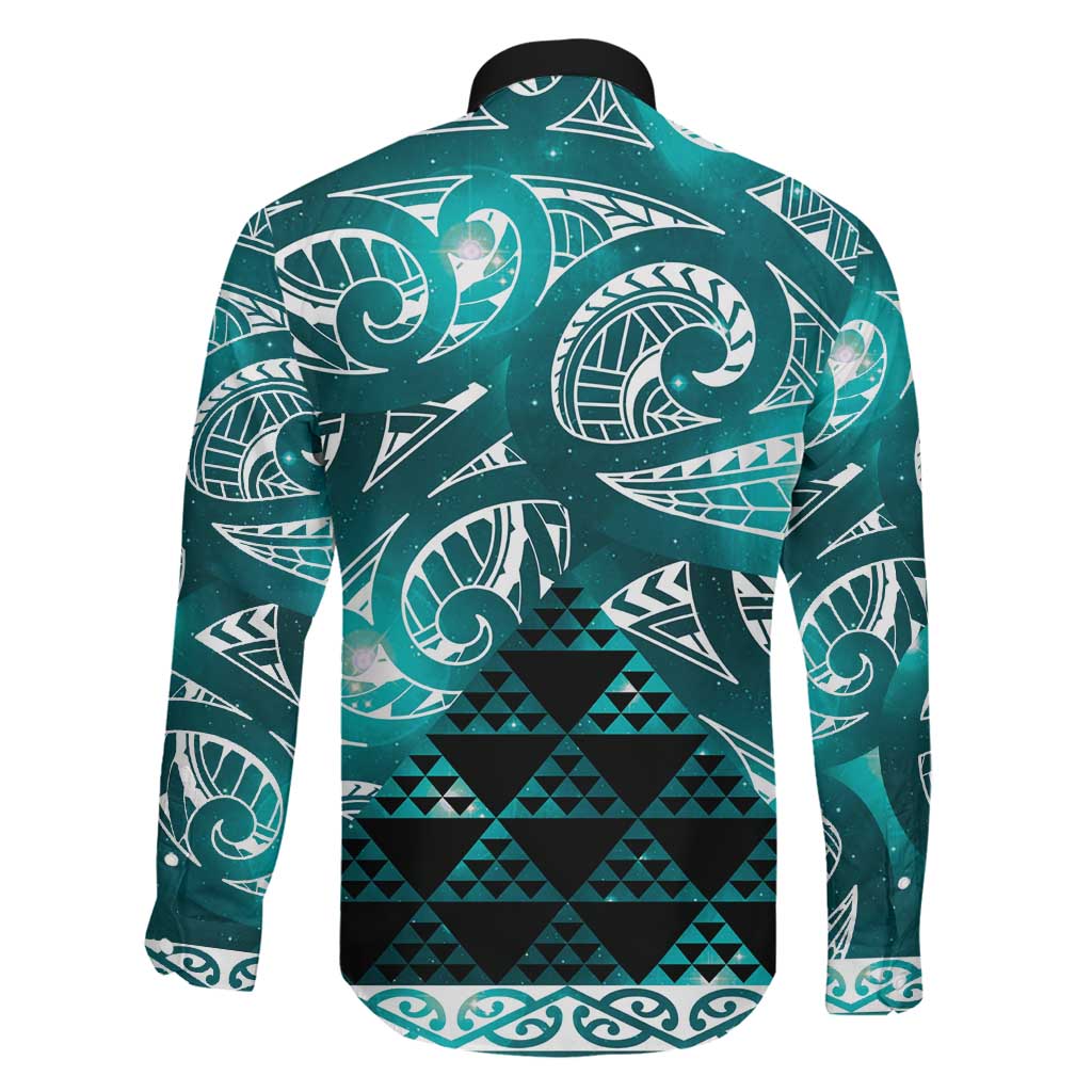 Matariki New Zealand Family Matching Summer Maxi Dress and Hawaiian Shirt NZ Niho Taniwha Maori New Year Cyan Galaxy LT14 - Polynesian Pride