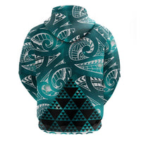 Matariki New Zealand Hoodie NZ Niho Taniwha Maori New Year Cyan Galaxy