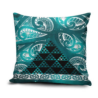 Matariki New Zealand Pillow Cover NZ Niho Taniwha Maori New Year Cyan Galaxy