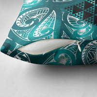 Matariki New Zealand Pillow Cover NZ Niho Taniwha Maori New Year Cyan Galaxy