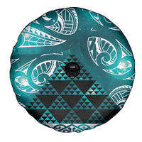 Matariki New Zealand Spare Tire Cover NZ Niho Taniwha Maori New Year Cyan Galaxy