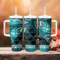Matariki New Zealand Tumbler With Handle NZ Niho Taniwha Maori New Year Cyan Galaxy