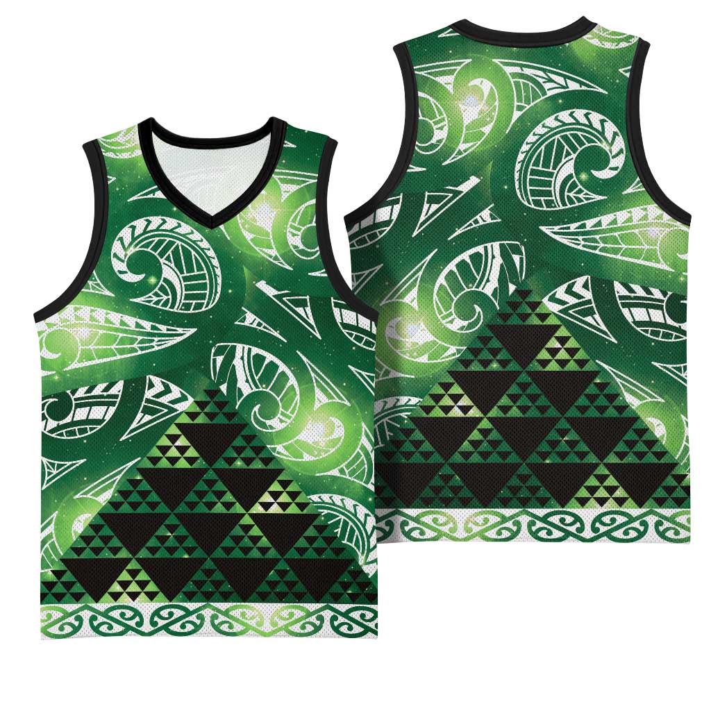 Matariki New Zealand Basketball Jersey NZ Niho Taniwha Maori New Year Green Galaxy