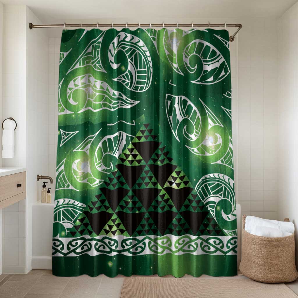Matariki New Zealand Bathroom Set NZ Niho Taniwha Maori New Year Green Galaxy