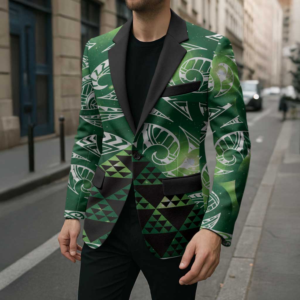 Matariki New Zealand Blazer NZ Niho Taniwha Maori New Year Green Galaxy